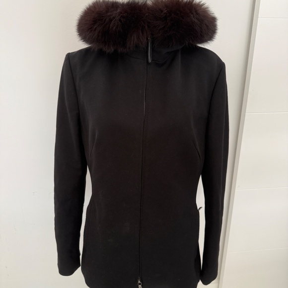 Prada Black Sport Fur Jacket Peacoat Fall/Winter Coat Designer Luxury Art.28x818 - Picture 3 of 15